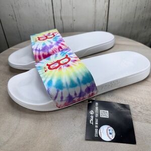 ISlide Boston Red Sox Tie Dye Slide Sandals White Mens Size 13 14 New